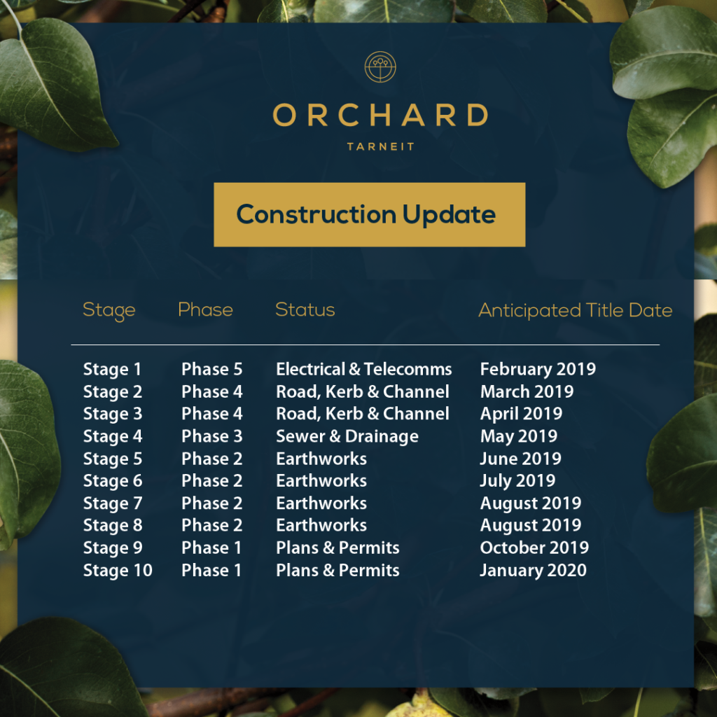Orchard Construction Update